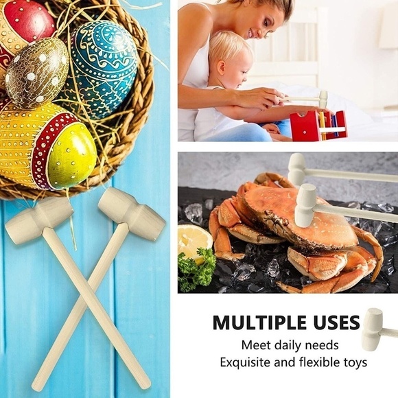 20ct Mini Wooden Hammer Mallet Shellfish Cracker Craft Jewelry - Picture 2 of 12